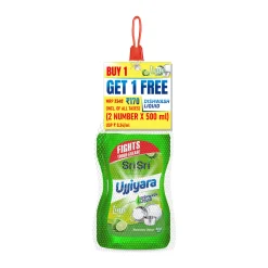 Ujjiyara Liquid Dishwash Lime - Removes Odour, 500ml (Buy 1 Get 1)