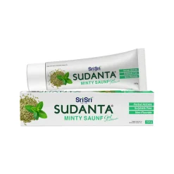 Sudanta Minty Saunf Gel Toothpaste - Non - Fluoride - 100% Vegetarian, 150 g